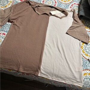 Women’s Color block vneck short sleeve tee